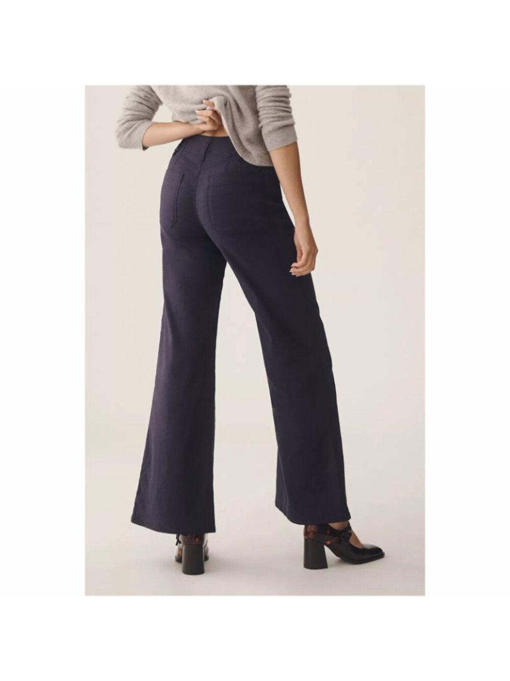 NWT Size 28P -The Junie Magic Fiber Wide-Leg Black Flare Trousers (NWT US$ 128)